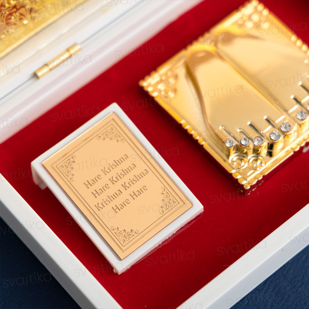 Svastika Radhe Krishna Pocket Temple - Gold Plated