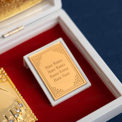 Svastika Radhe Krishna Pocket Temple - Gold Plated