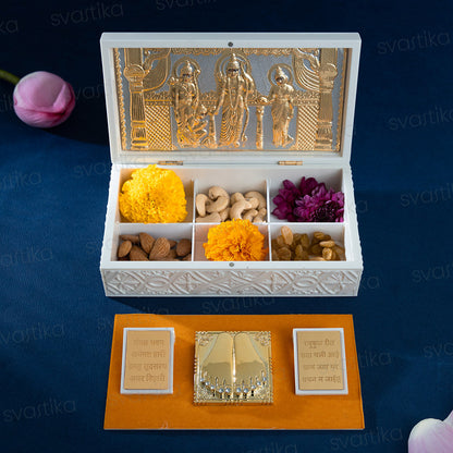 Svastika Ram Darbar Pocket Temple - Gold Plated