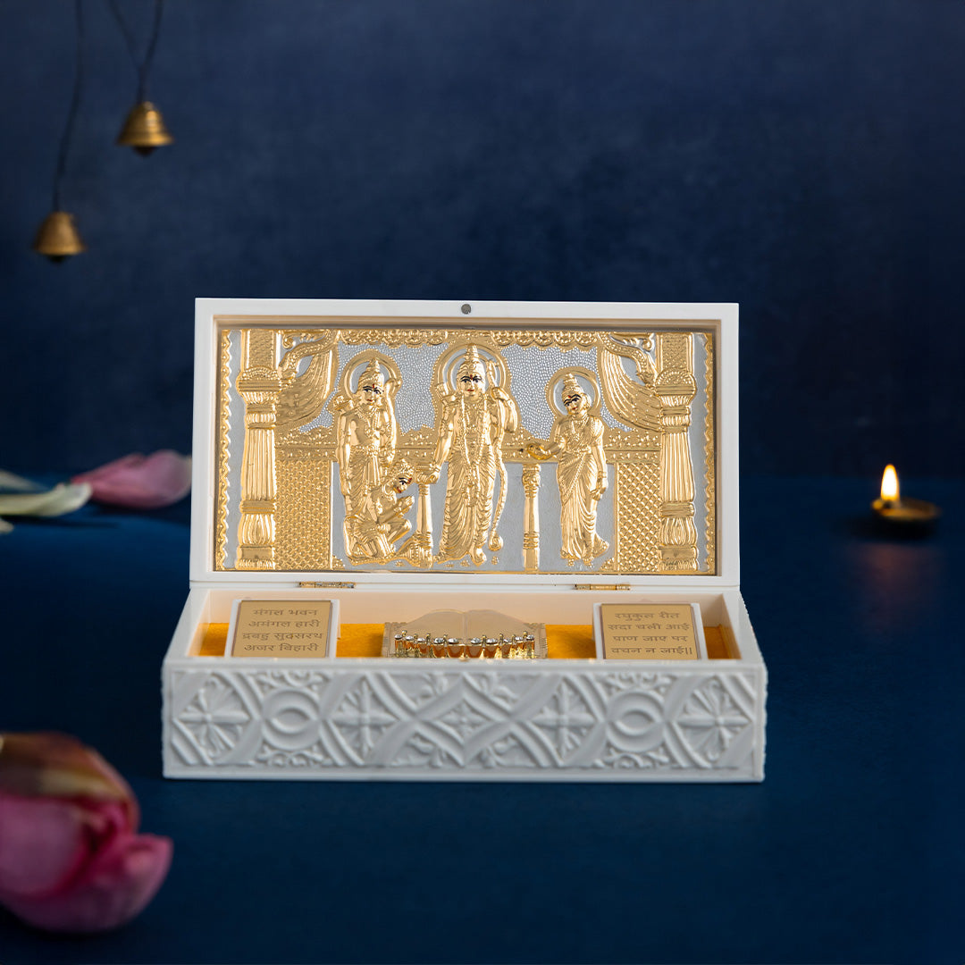 Svastika Ram Darbar Pocket Temple - Gold Plated