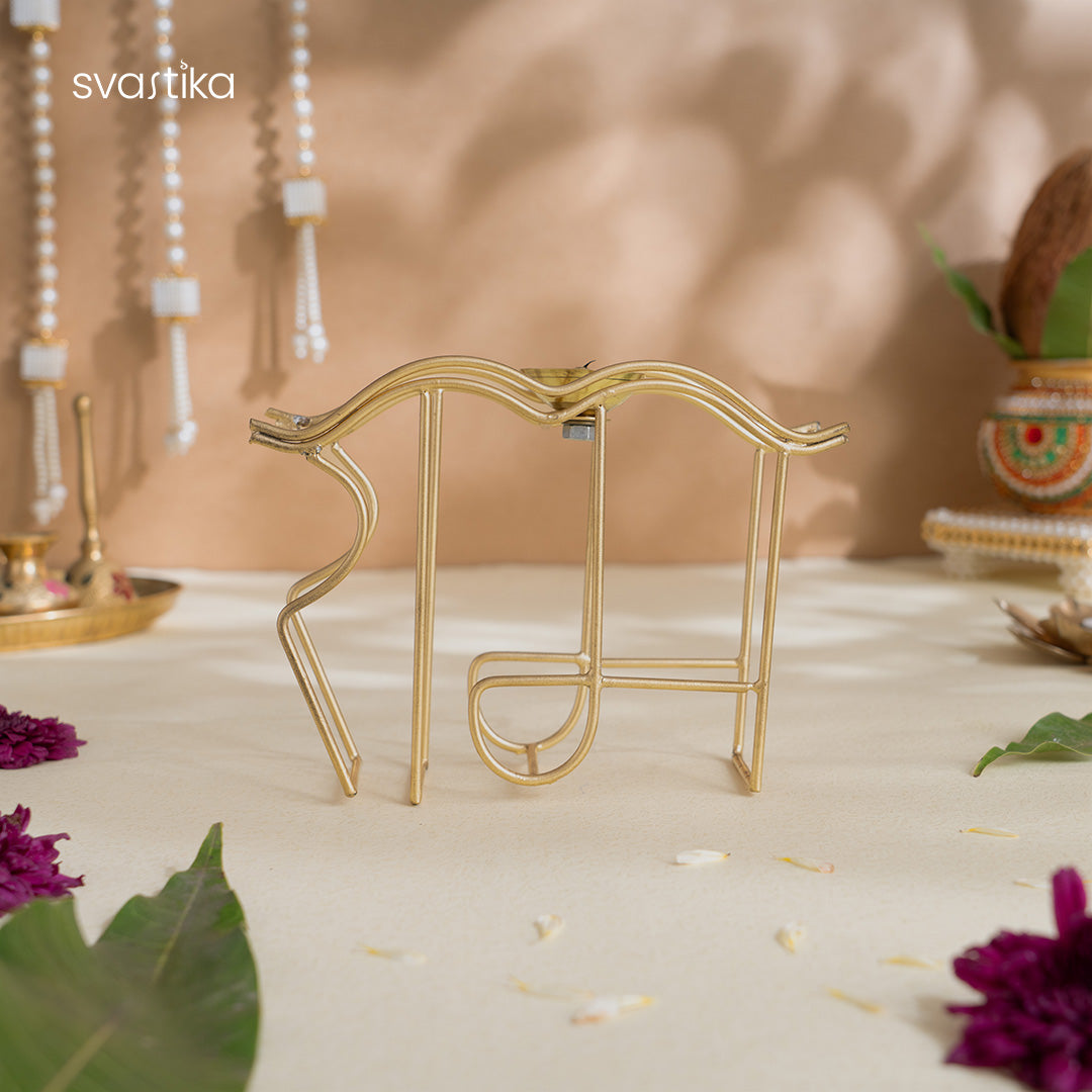 Brass Ram Symbol Diya (5 Inch)