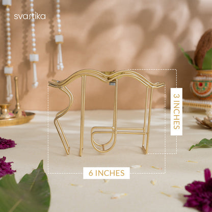 Brass Ram Symbol Diya (5 Inch)