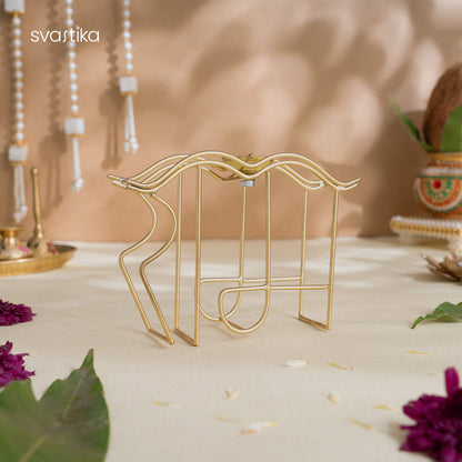 Brass Ram Symbol Diya (5 Inch)