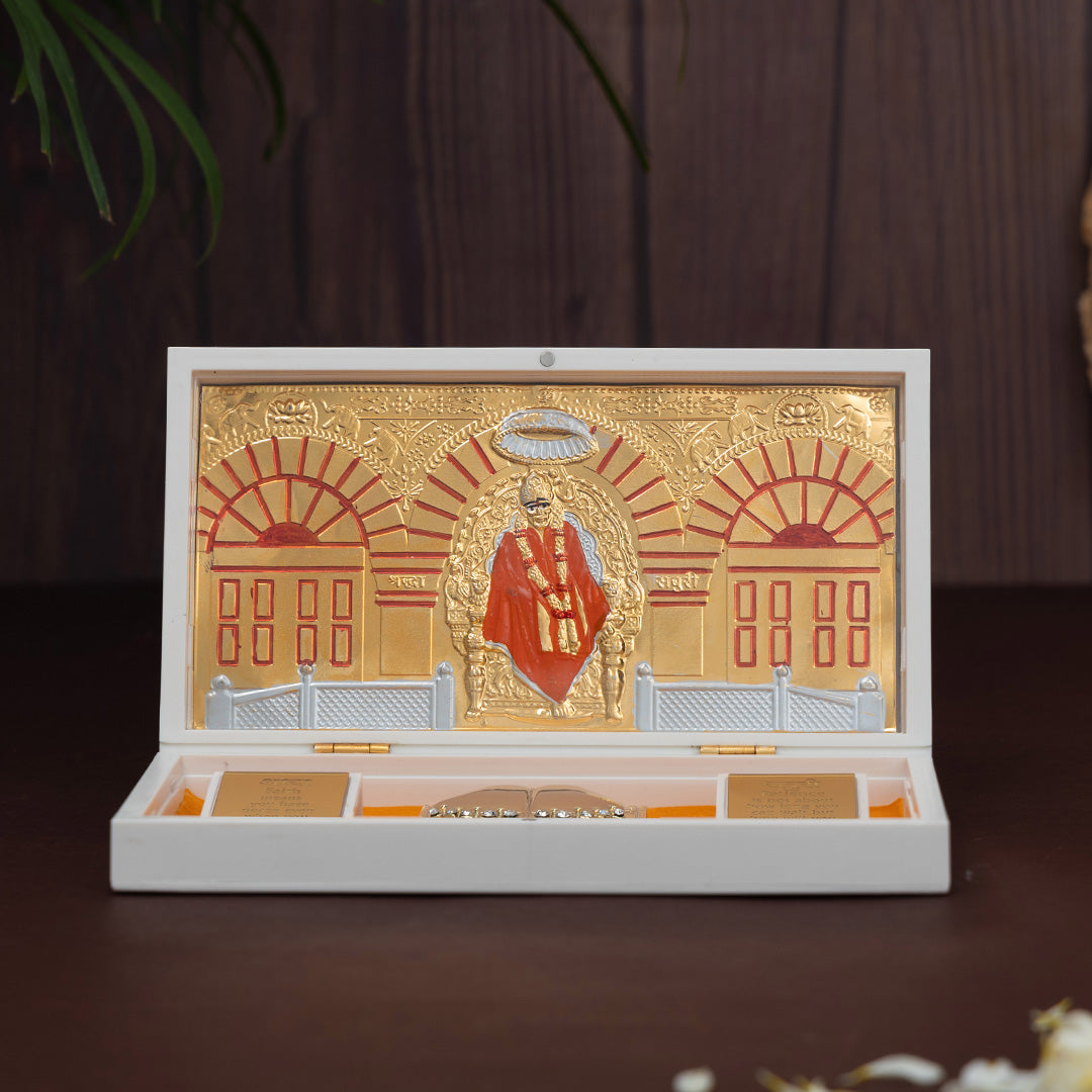 Svastika Sai Baba Pocket Temple -  Gold Plated
