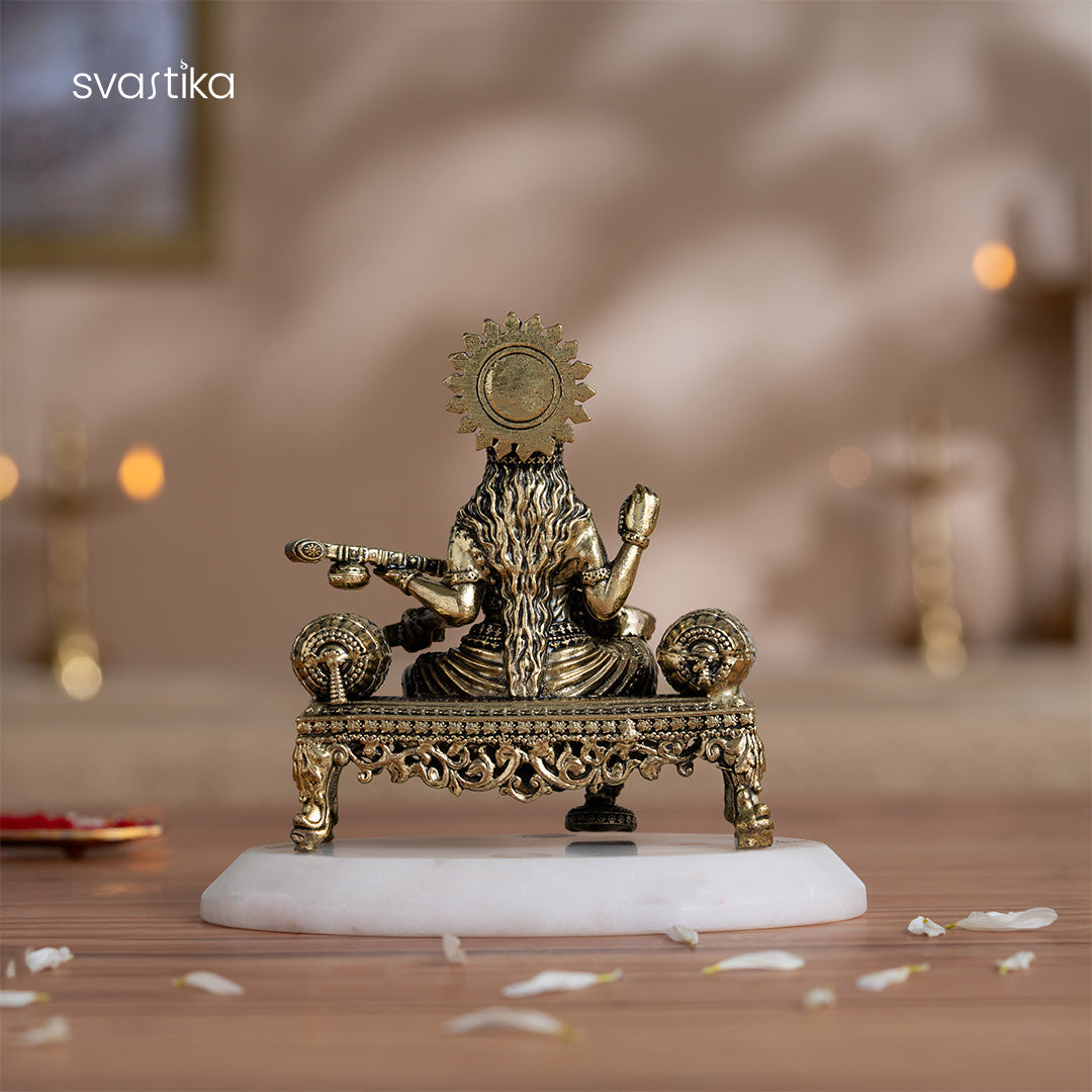 Brass Laxmi Ganesh Saraswati Murti Set (4 Inch)
