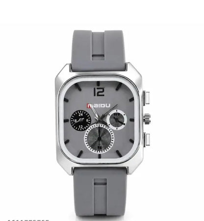 Premium square dial grey analog watch