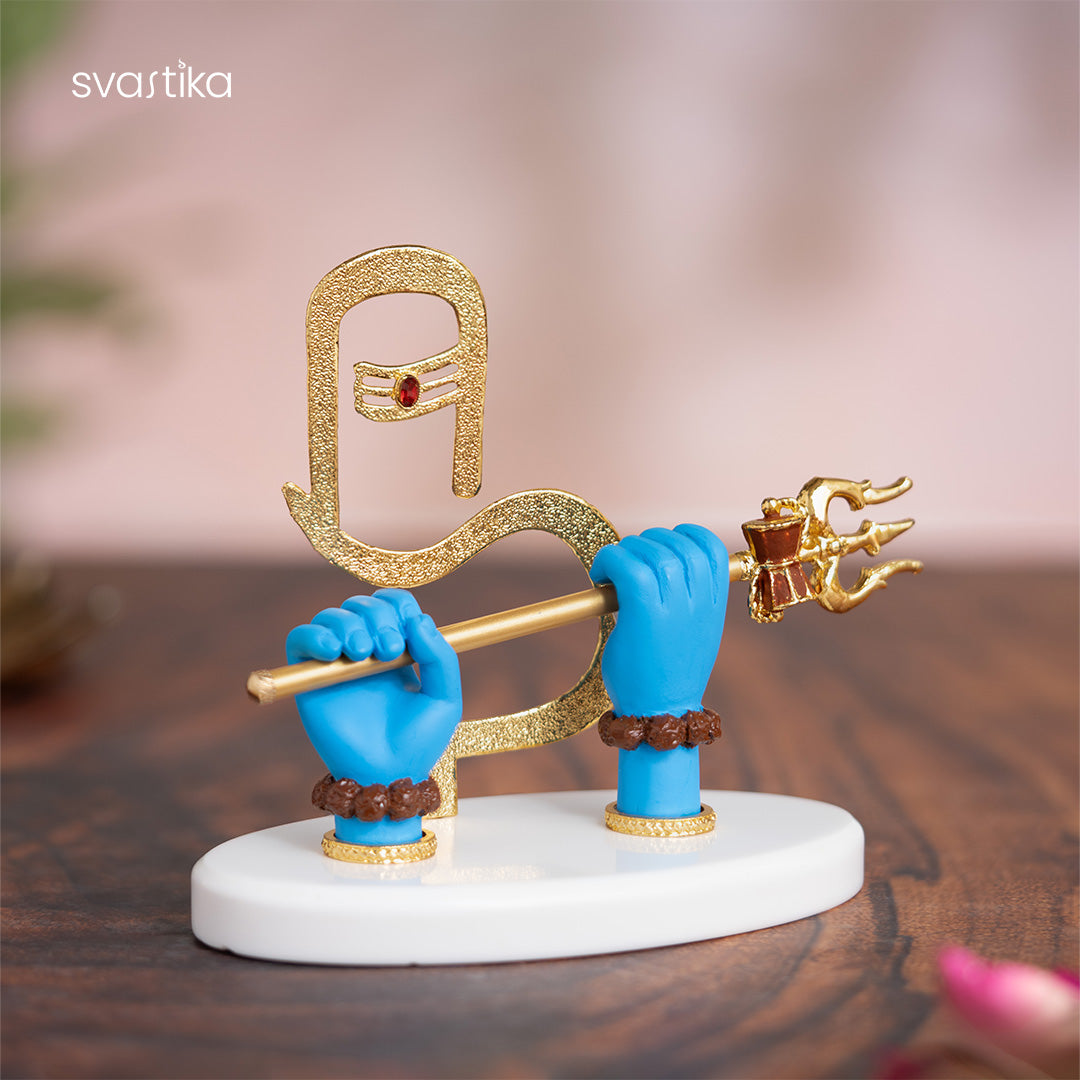 Shivji Divine Hands Car Dashboard Idol - Gold Plated (5 Inch)