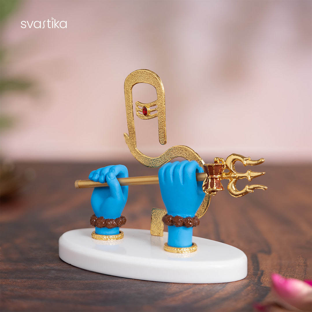 Shivji Divine Hands Car Dashboard Idol - Gold Plated (5 Inch)