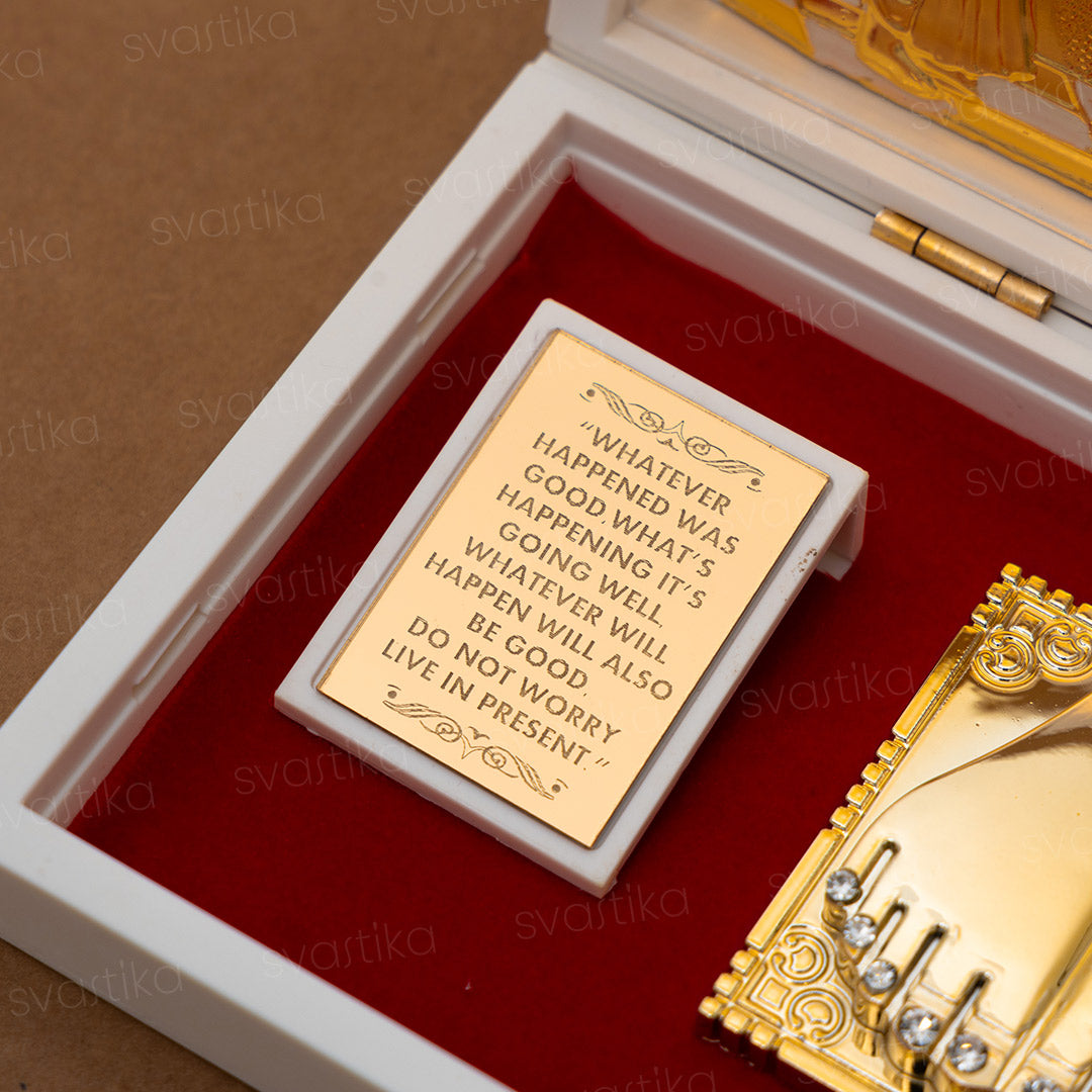 Svastika Shreenathji Pocket Temple - Gold Coated