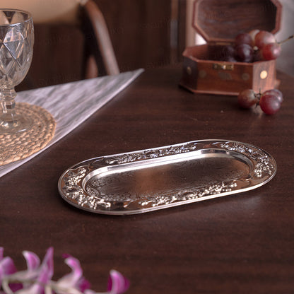 Mukhwas Tray Bowl Set for Serving - German Silver (11.2 Inch)