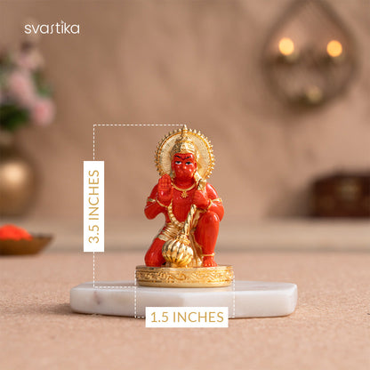 Sinduri Hanuman Murti - Gold Plated