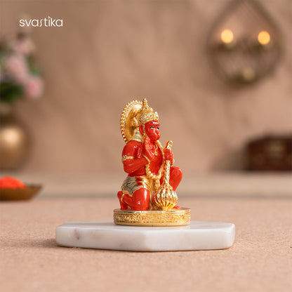 Sinduri Hanuman Murti - Gold Plated