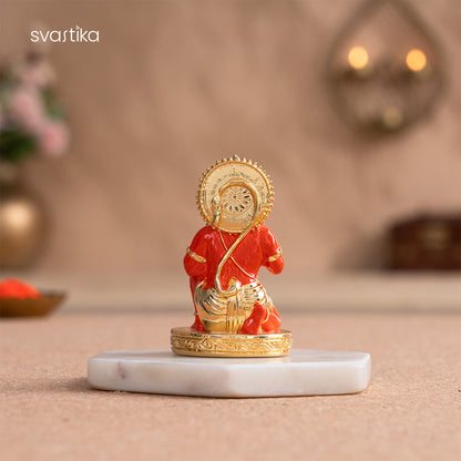 Sinduri Hanuman Murti - Gold Plated