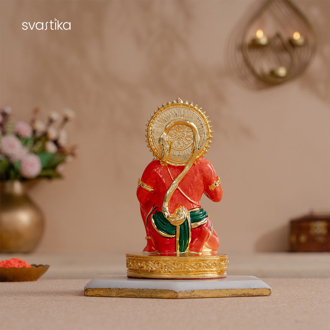 Sinduri Hanuman Murti - Gold Plated