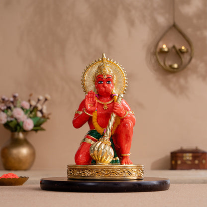 Sinduri Hanuman Murti - Gold Plated