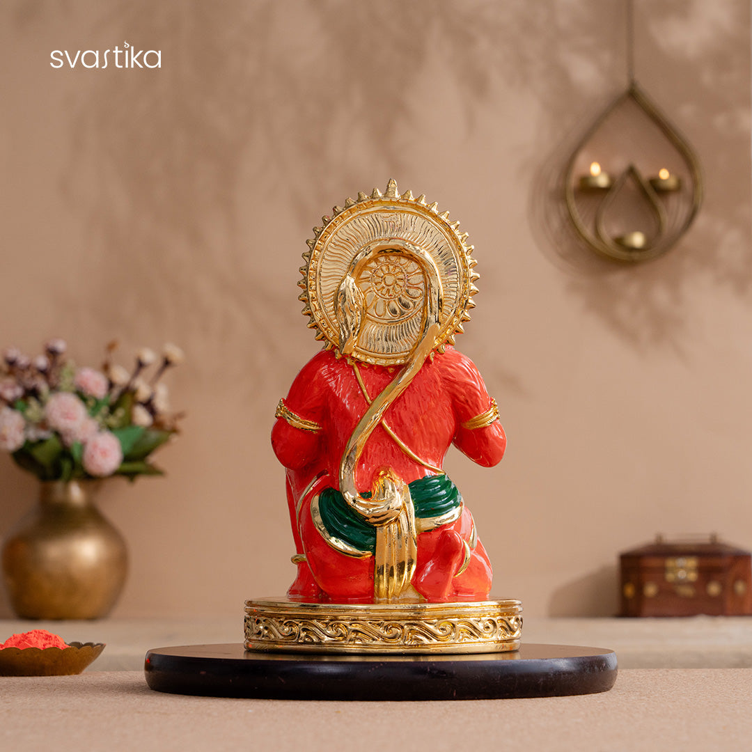 Sinduri Hanuman Murti - Gold Plated