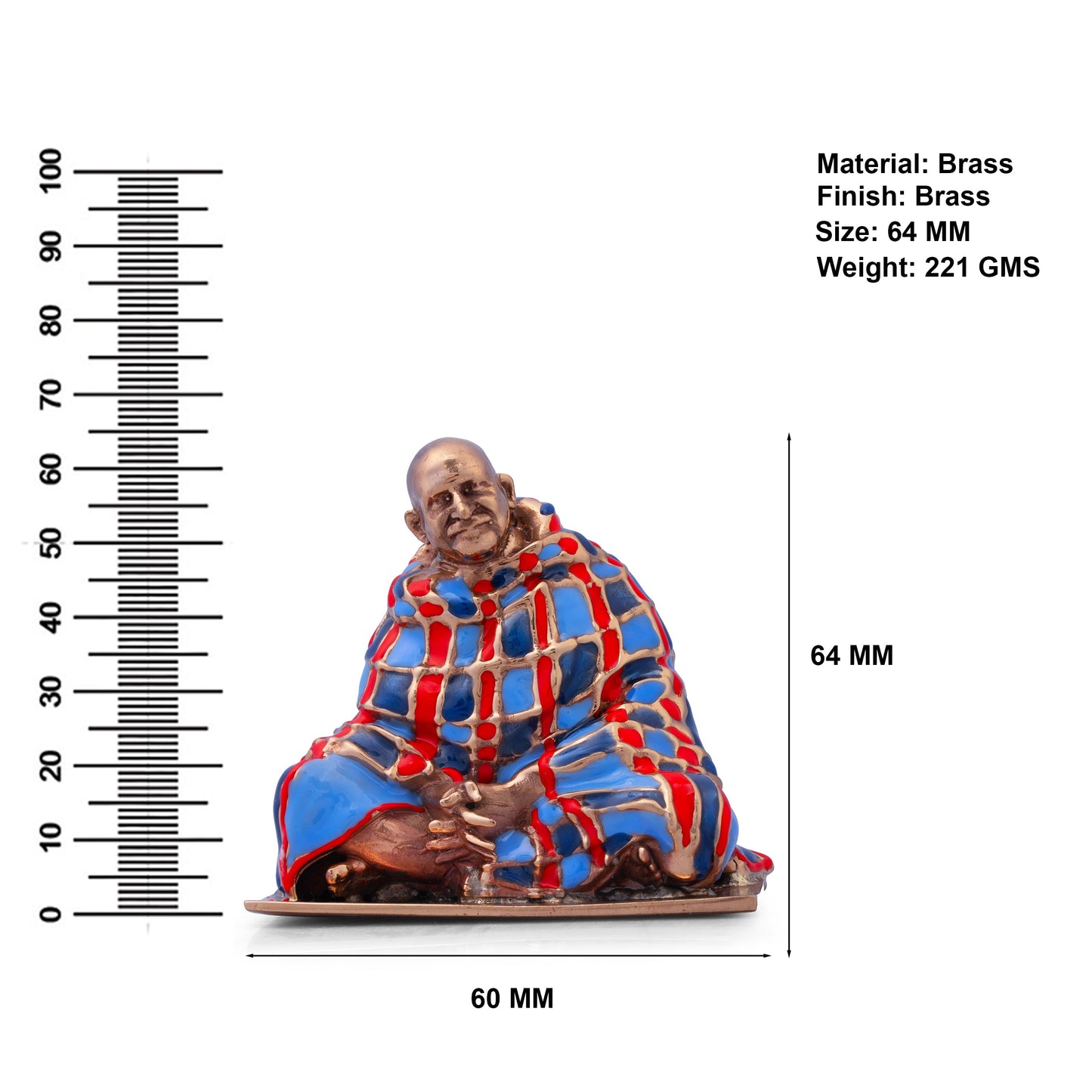 Neem Karoli Baba with Blanket Hand-Painted Idol | Guru Ji Murti