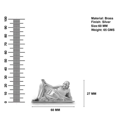 Neem Karoli Baba Idol in Silver Finish| Guru Ji Murti for Home, Office