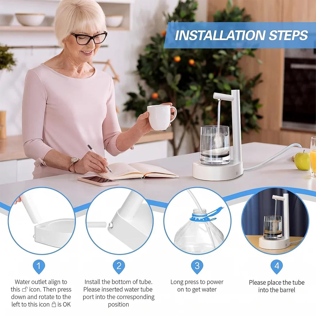 Automatic Water Dispenser – USB Rechargeable & Portable