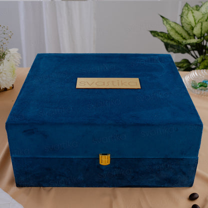 Sqaure Dry Fruit Box With Transparent Lid - German Silver (12 Inch)