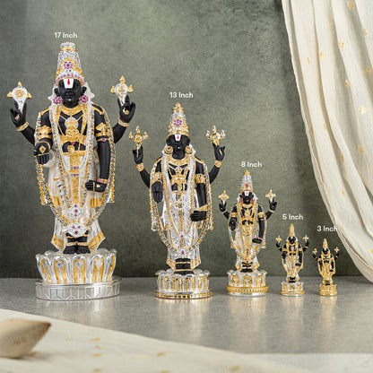 Tirupati Balaji (Venkateswara) Idol - Gold & Silver Plated