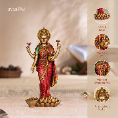 Maa Lakshmi Idol Standing Antique Murti (10 Inch)