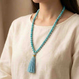 Natural Turquoise (Firoza) Mala – Stone of Healing & Communication