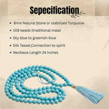 Natural Turquoise (Firoza) Mala – Stone of Healing & Communication