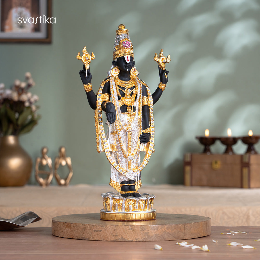 Tirupati Balaji (Venkateswara) Idol - Gold & Silver Plated