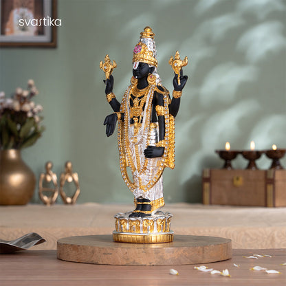 Tirupati Balaji (Venkateswara) Idol - Gold & Silver Plated