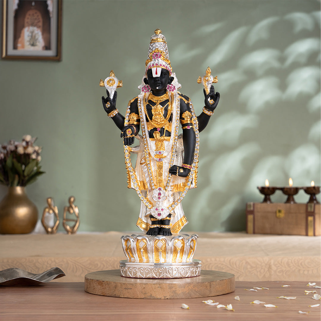 Tirupati Balaji (Venkateswara) Idol - Gold & Silver Plated