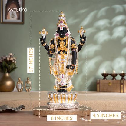 Tirupati Balaji (Venkateswara) Idol - Gold & Silver Plated