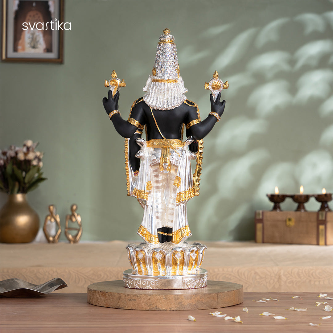 Tirupati Balaji (Venkateswara) Idol - Gold & Silver Plated