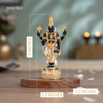 Tirupati Balaji (Venkateswara) Idol - Gold & Silver Plated