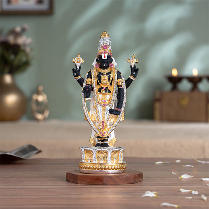 Tirupati Balaji (Venkateswara) Idol - Gold & Silver Plated