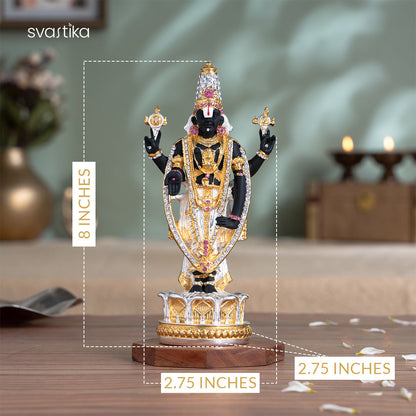 Tirupati Balaji (Venkateswara) Idol - Gold & Silver Plated