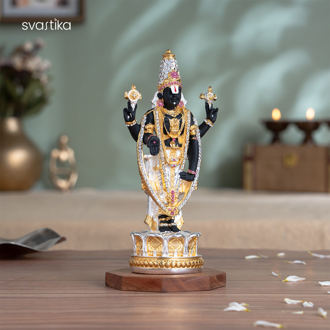 Tirupati Balaji (Venkateswara) Idol - Gold & Silver Plated
