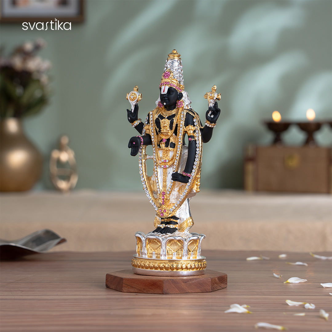 Tirupati Balaji (Venkateswara) Idol - Gold & Silver Plated