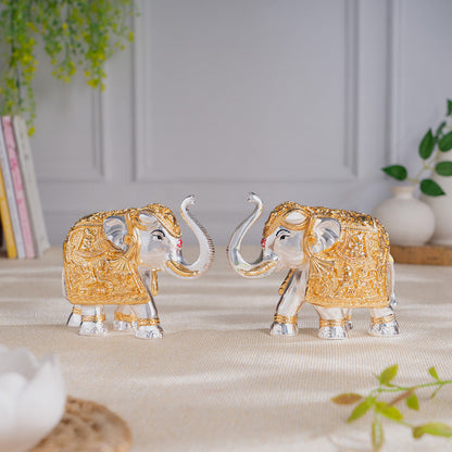 TrunkUp Elephant Pair - Gold & Silver Plated