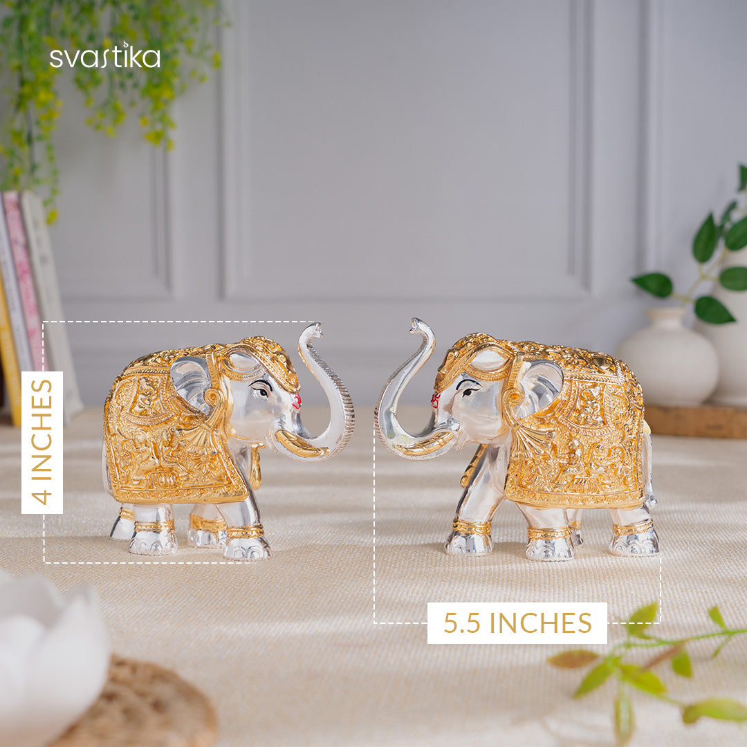 TrunkUp Elephant Pair - Gold & Silver Plated