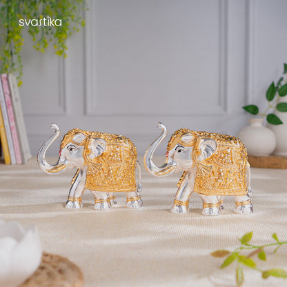 TrunkUp Elephant Pair - Gold & Silver Plated