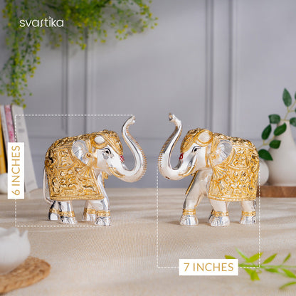 TrunkUp Elephant Pair - Gold & Silver Plated