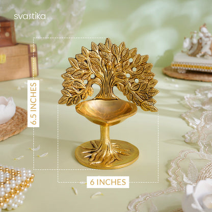 Brass Kalpavriksha Tree Diya (6 Inch)