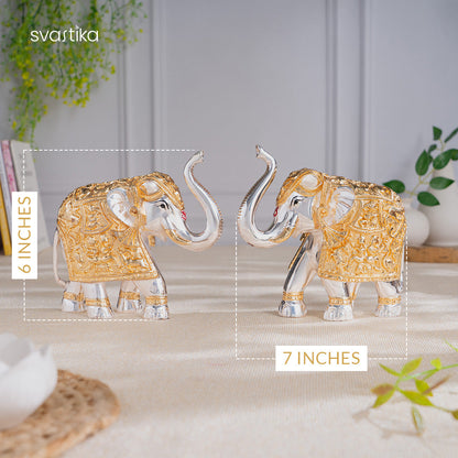 TrunkUp Elephant Pair - Gold & Silver Plated