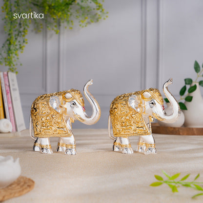 TrunkUp Elephant Pair - Gold & Silver Plated