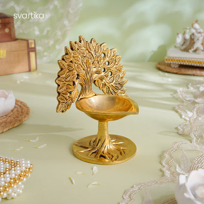 Brass Kalpavriksha Tree Diya (6 Inch)