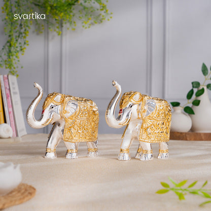 TrunkUp Elephant Pair - Gold & Silver Plated