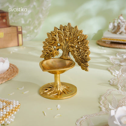 Brass Kalpavriksha Tree Diya (6 Inch)