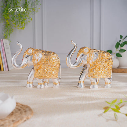 TrunkUp Elephant Pair - Gold & Silver Plated