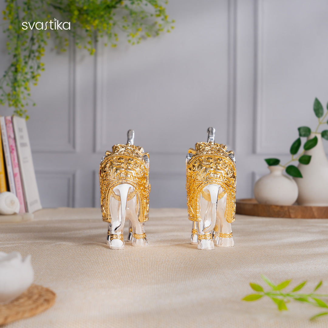 TrunkUp Elephant Pair - Gold & Silver Plated